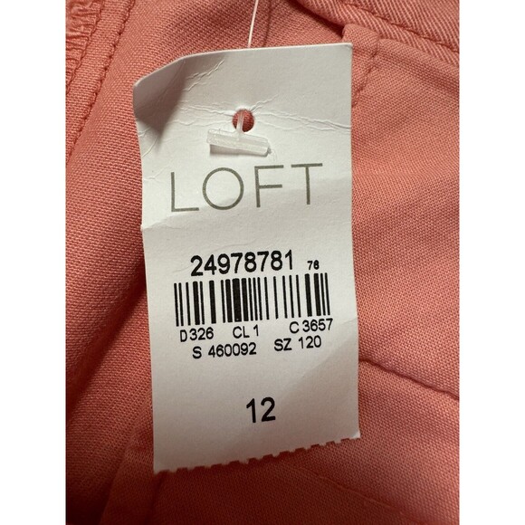 NEW Ann Taylor Loft The Riviera Short Shorts Women's 12 Orange Pink Coral Flaw - Picture 4 of 8